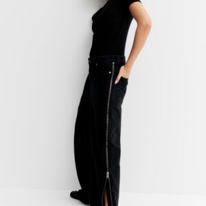 Zip Detail Denim Pants