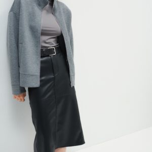 Coated Midi Skirt