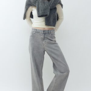 Wide High Jeans|Grey