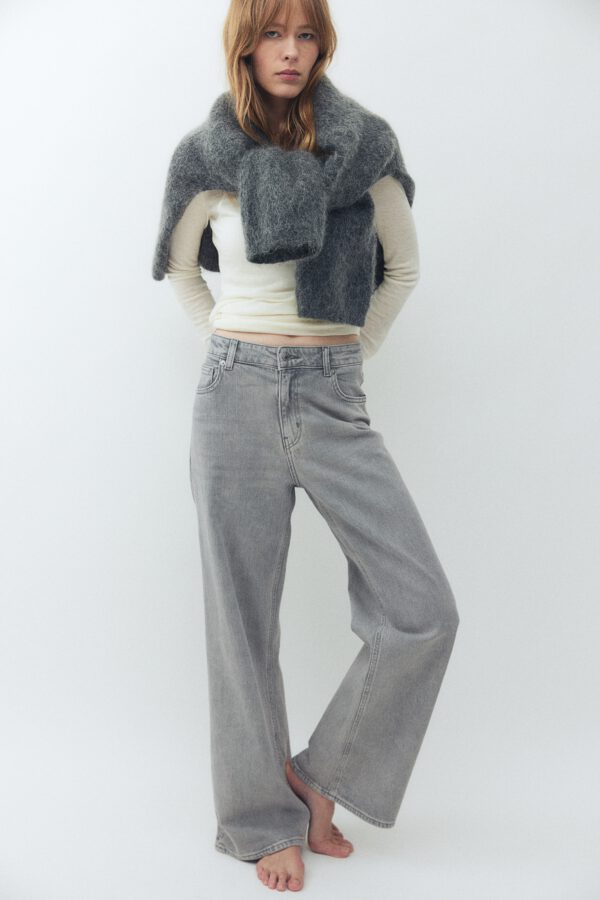 Wide High Jeans|Grey