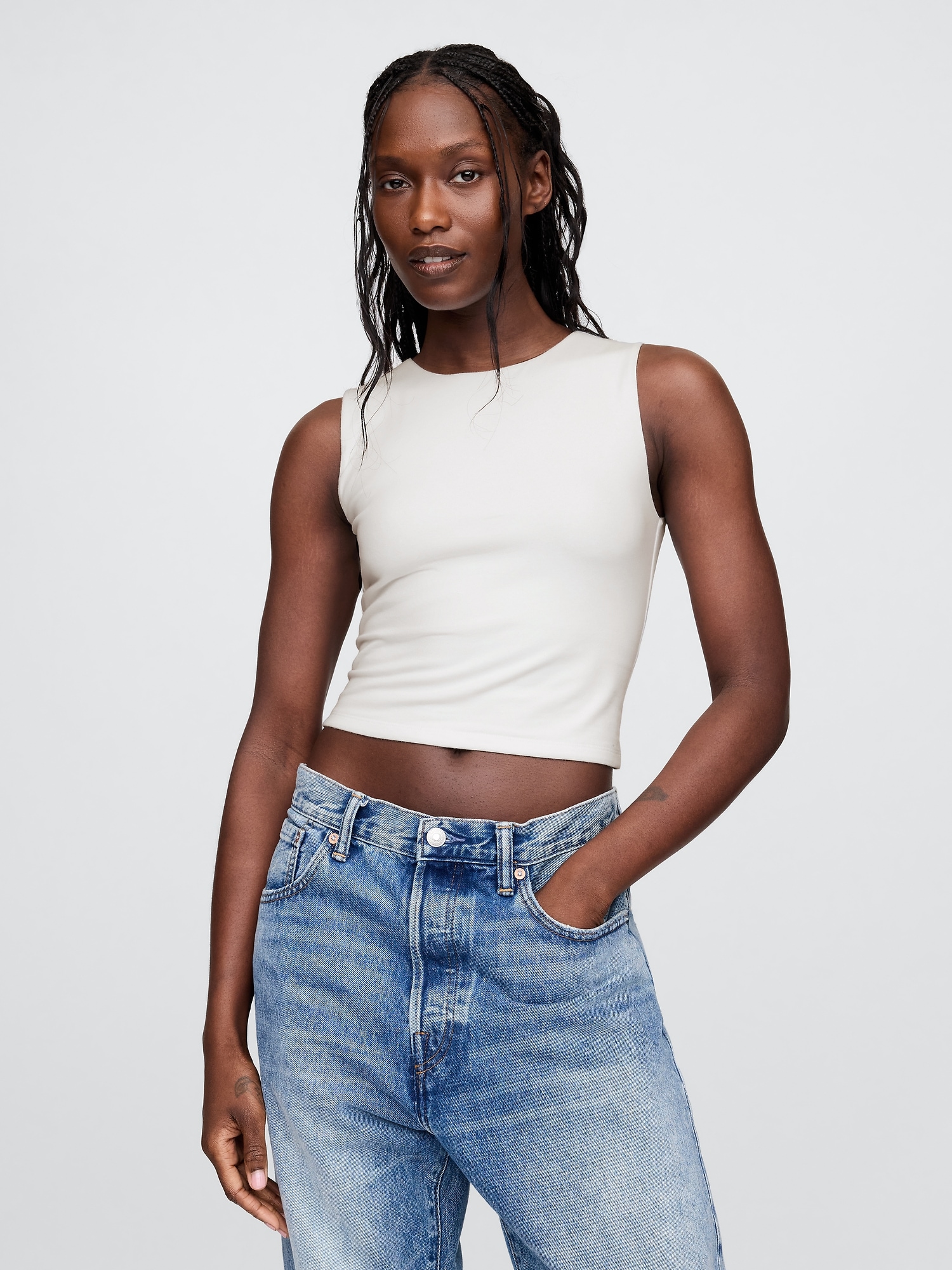 CloseKnit Jersey Crop Tank Top